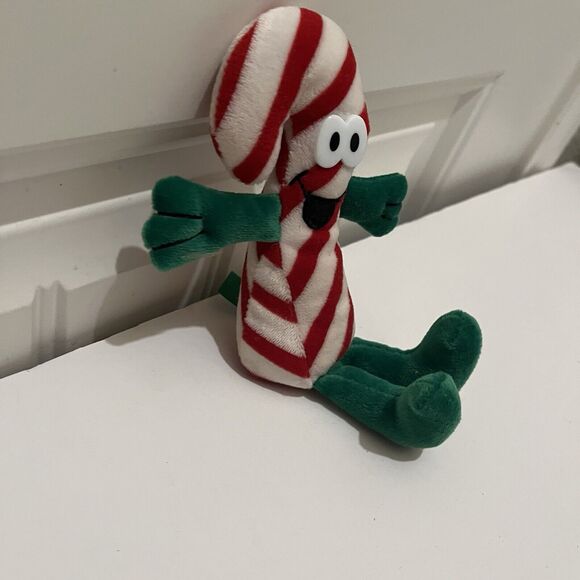 Vintage Eckerd Merry Beans Bean Bag Plush Christmas Peppermint Candy Cane 7.5" - Picture 5 of 8